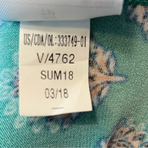 Banana Republic Factory Green Print Spaghetti Strap Casual Top- XS - Picture 8 of 10